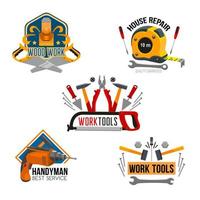 Work tool for house repair isolated symbol set vector