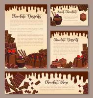 Vector poster for chocolate desserts bakery