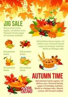 Autumn season big sale banner template design vector