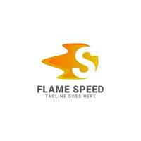 diseño de logotipo de vector de velocidad de llama de letra s