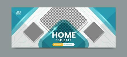 Real estate social media timeline cover banner template vector