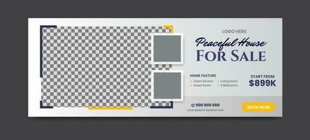 Real estate social media timeline cover banner template vector