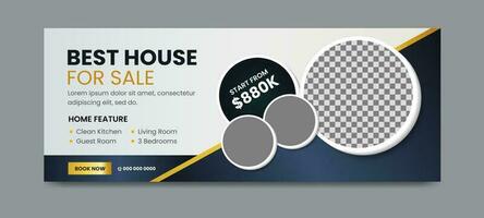 Real estate social media timeline cover banner template vector