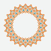 circle frame with vintage style and retro color. vintage round ornament vector