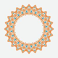 circle frame with vintage style and retro color. vintage round ornament vector