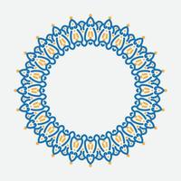 decorative round frame for design with floral arabic ornament. Circle frame. Template for cards, invitations, books, for textiles, engraving, wooden furniture, forging, etc vector