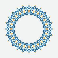 decorative round frame for design with floral arabic ornament. Circle frame. Template for cards, invitations, books, for textiles, engraving, wooden furniture, forging, etc vector