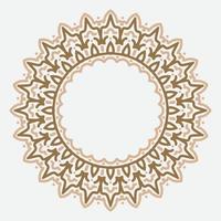 decorative round frame for design with floral arabic ornament. Circle frame. Template for cards, invitations, books, for textiles, engraving, wooden furniture, forging, etc vector