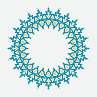 decorative round frame for design with floral arabic ornament. Circle frame. Template for cards, invitations, books, for textiles, engraving, wooden furniture, forging, etc vector