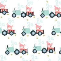 Seamless pattern with cute colorful cars perfect for wrapping paper vector