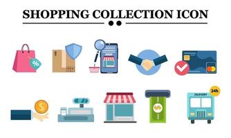 Shopping collection icon vector