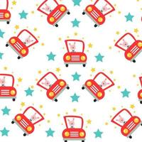 Seamless pattern with cute colorful cars perfect for wrapping paper vector