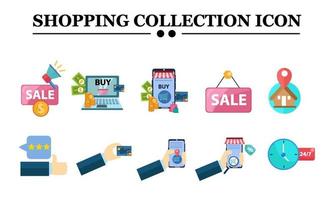 Shopping collection icon vector