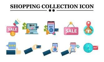 icono de colección de compras vector