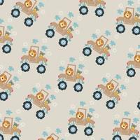 Seamless pattern with cute colorful cars perfect for wrapping paper vector