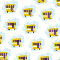 Seamless pattern with bus perfect for wrapping paper vector