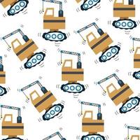 Seamless pattern with excavator perfect for wrapping paper vector