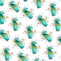 Seamless pattern with cute robot variations perfect for wrapping paper vector