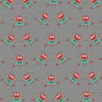 Seamless pattern with cute robot variations perfect for wrapping paper vector