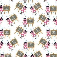 Seamless pattern with cute robot variations perfect for wrapping paper vector