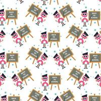 Seamless pattern with cute robot variations perfect for wrapping paper vector