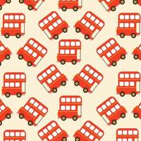 Seamless pattern with red color bus suitable for wrapping paper vector