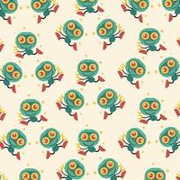 Seamless pattern with various cute robots perfect for wrapping paper vector