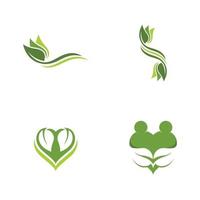 logotipos de la ecología de la hoja del árbol verde vector