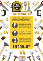 Vector poster house renovation repair work tools