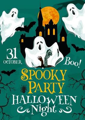 Halloween vector spooky party invitation poster