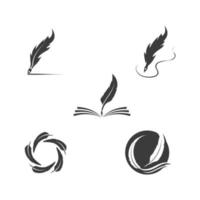 Feather pen icon template Vector