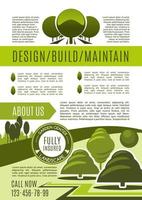 Landscaping and gardening business poster vector