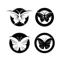 diseño de icono de mariposa de belleza vector