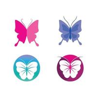 diseño de icono de mariposa de belleza vector