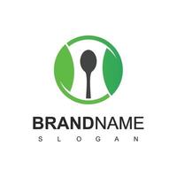 plantilla de diseño de logotipo de comida vegana, concepto de comida saludable para restaurante y producto alimenticio vector