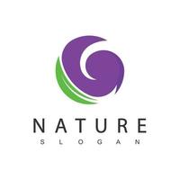 plantilla de diseño del logotipo de la naturaleza, concepto de belleza con icono de hoja para spa, cuidado de la piel y cosmética vector