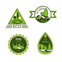 Eco green and nature protection vector icons
