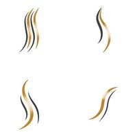 diseño de ilustración de vector de logotipo de onda de cabello