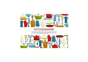Kitchenware, kitchen utensils and tool banner
