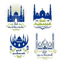 Ramadan Kareem greetings isolated icon set design vector