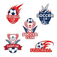 Football sport club, soccer game competition badge vector