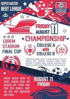 Soccer or football sport championship match banner vector