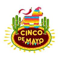 Cinco de Mayo mexican fiesta party pinata icon vector
