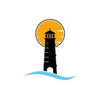 Lighthouse logo template. Building of lighthouse logo vector. vector