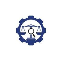 Find Justice gear logo vector template, Creative Law Firm logo design concepts. loupe law firm logo