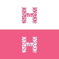 H love letter logo beauty vector
