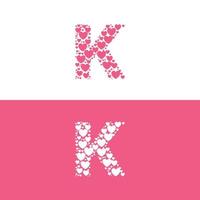 K love letter logo beauty vector