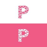 P love letter logo beauty vector