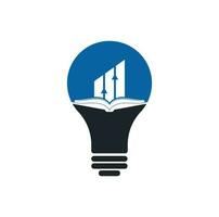 Finance book bulb shape logo design. Business growth education logo design. vector