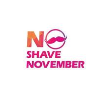 No Shave November Typographic Vector Design. Vector poster or banner for no shave social solidarity November event against man prostate cancer campaign